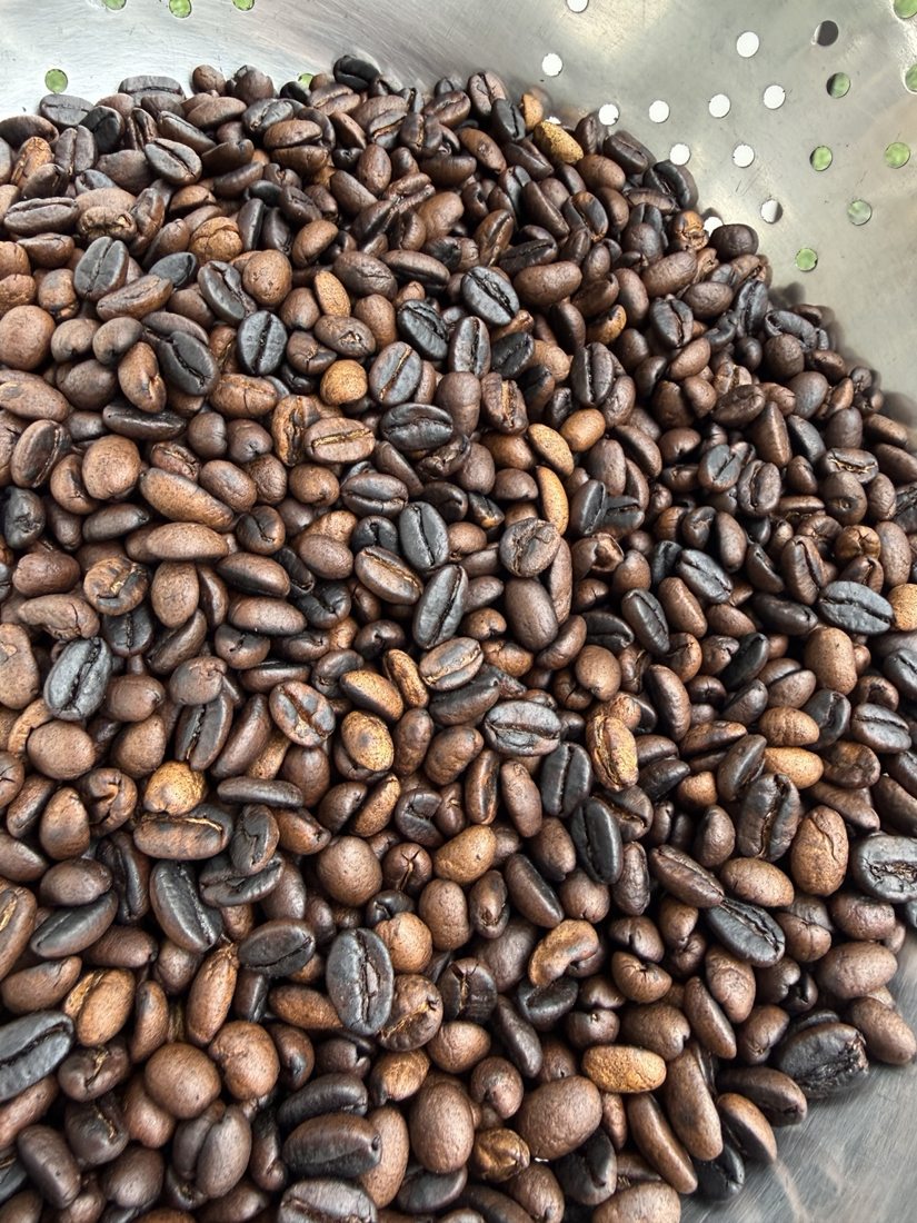 Freshly roasted coffee beans