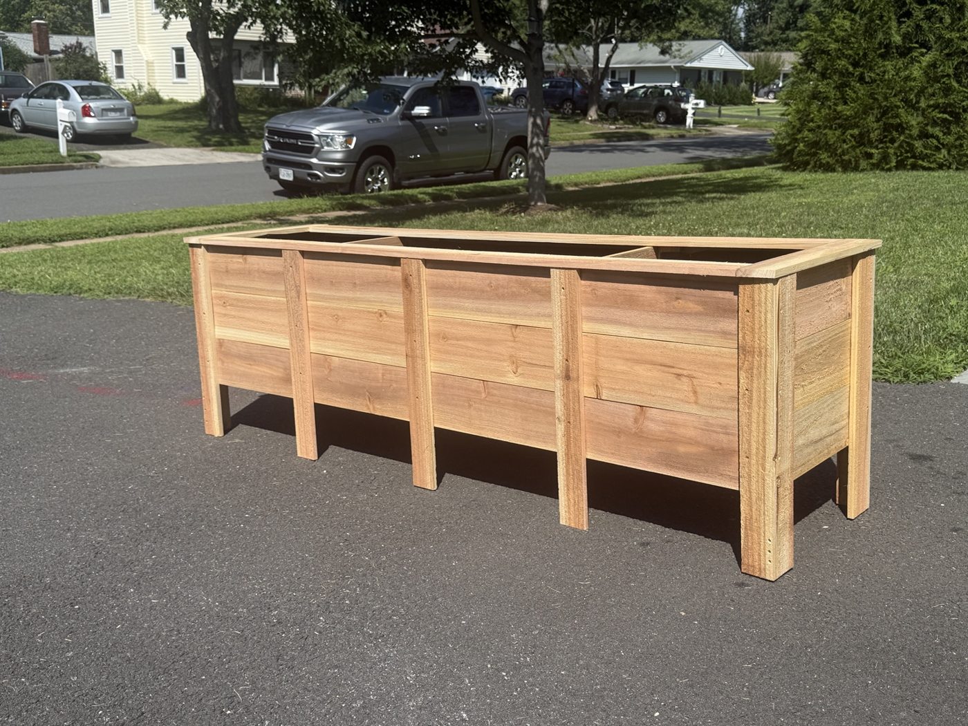 Long cedar planter